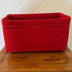 Vercord Red Felt Purse Organizer for a Louis Vuitton Neverfull PM